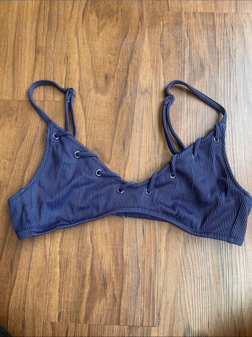 Aerie Scoop Bikini Top Navy Size Small